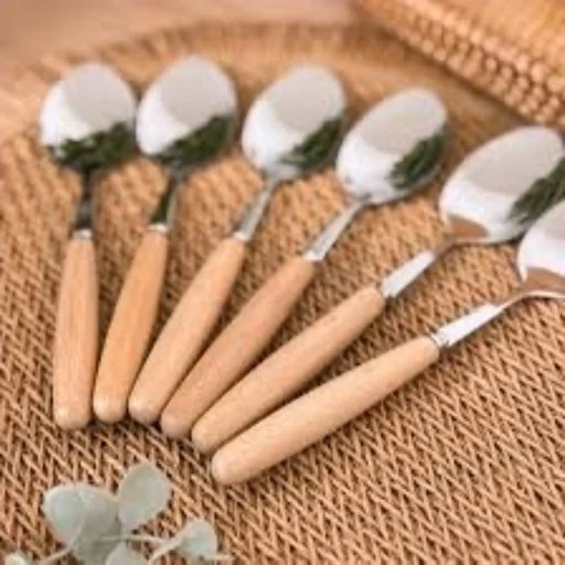 قاشق چنگال استیل ضدزنگ دسته بامبو