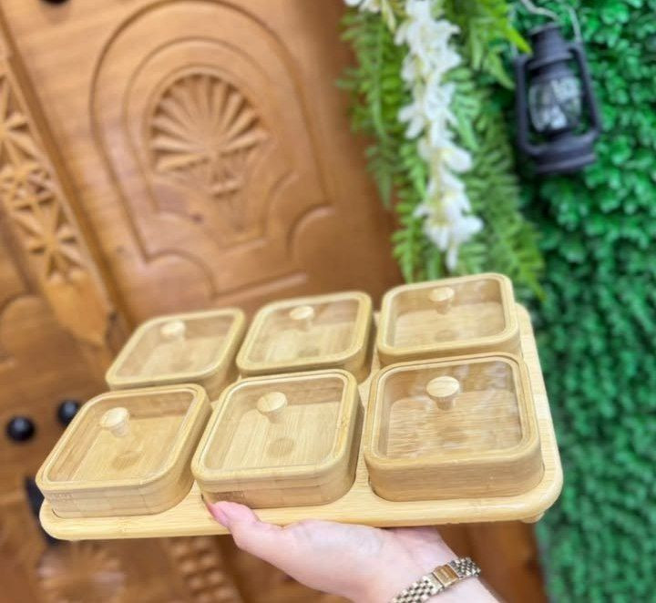 اردوخوری درب آکرولیک تمام بامبو با زیره پایه دار در ۳ سایز