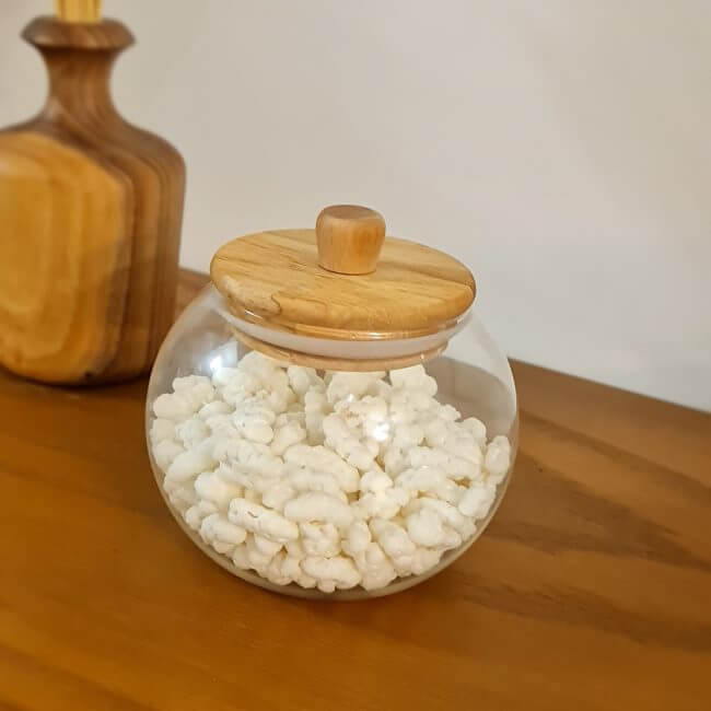 قندان پیرکس درب بامبو و رابروود مربع و گرد