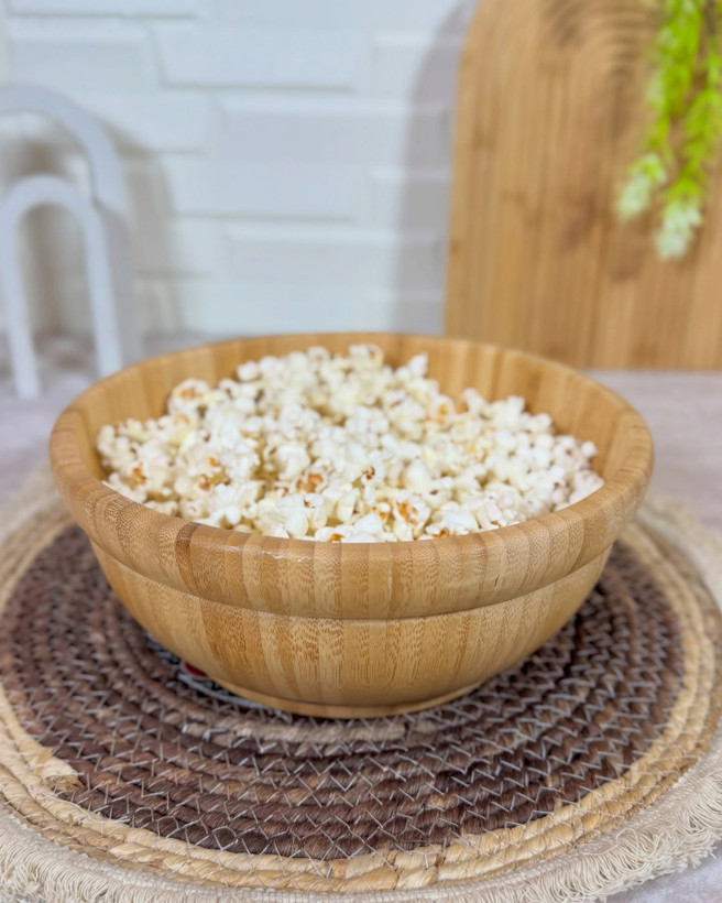کاسه ۲۵ سانتی ضخیم صیقل و براق چوبی بامبو وارداتی