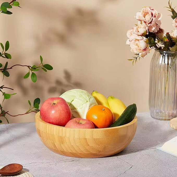کاسه بزرگ چوبی بامبو دو در سایز ۲۰ و ۲۵