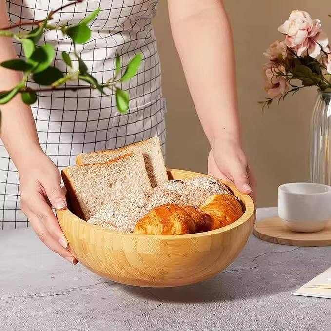 کاسه بزرگ چوبی بامبو دو در سایز ۲۰ و ۲۵